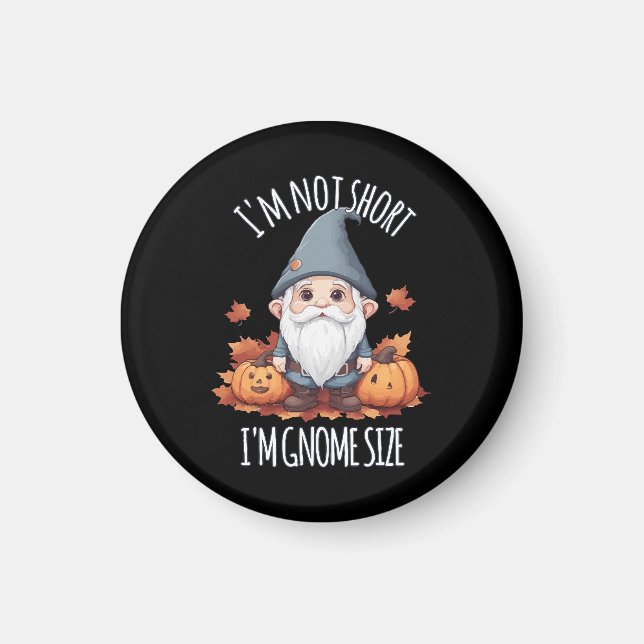 Aimant Gnome mignon fantaisiste en automne (Devant)