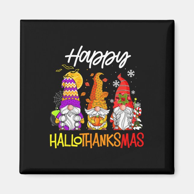 Aimant Gnomes Hallothanksmas Halloween Thanksgiving Chris (Devant)