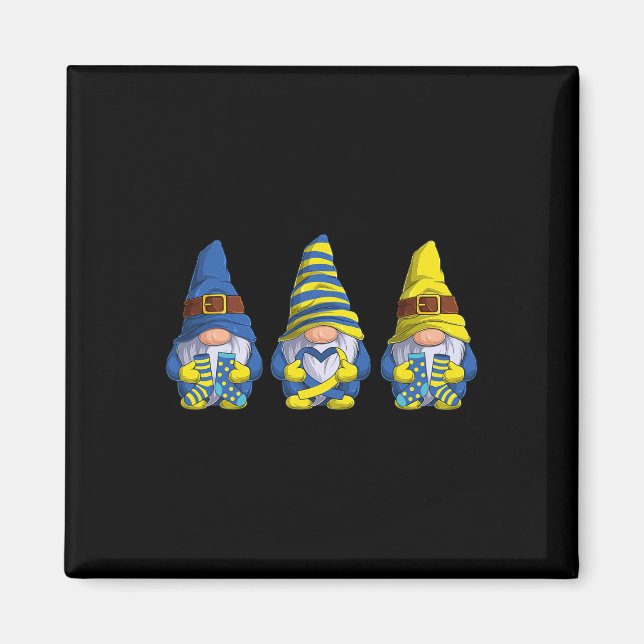 Aimant Gnomies Down Syndrome Sensibilisation Jour Cadeaux (Devant)