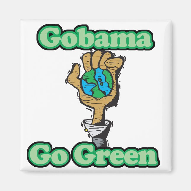 Aimant Go Obama Devenez écolo (Devant)