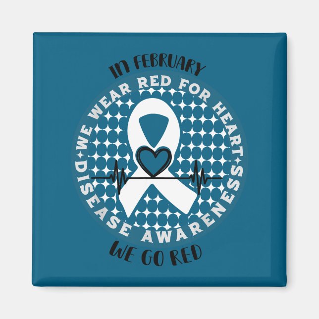 Aimant Go Red - American Heart Health Month Awareness In  (Devant)