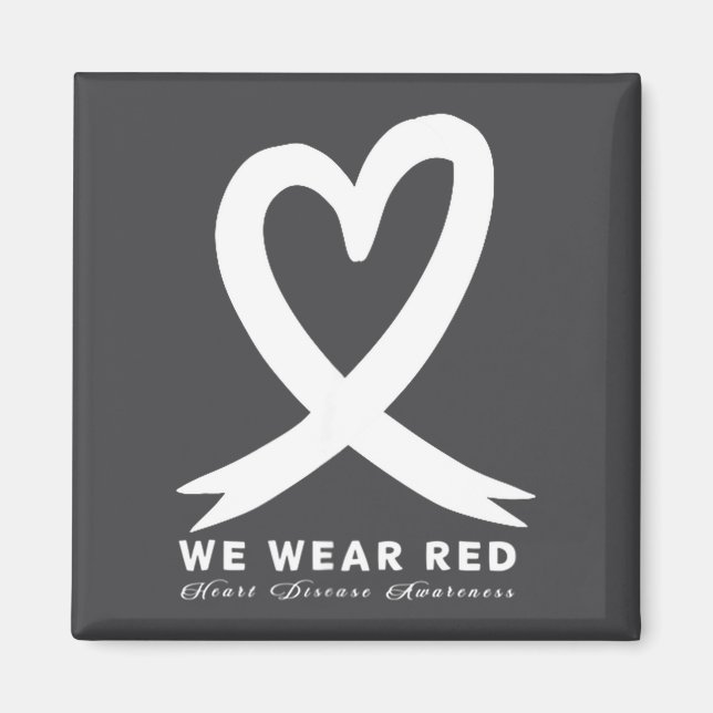 Aimant Go Red In February Heart Disease Awareness Health  (Devant)