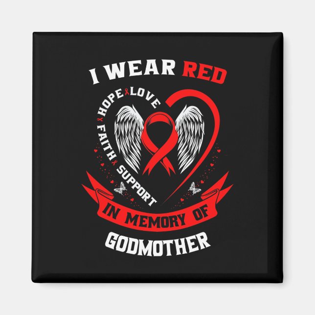 Aimant Go Red In Memory Of Godmother Heart Disease Awaren (Devant)