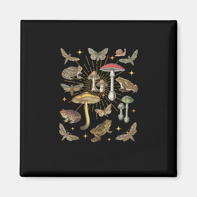 Aimant Goblincore Esthétique Champignon Grenouille Papill (Devant)