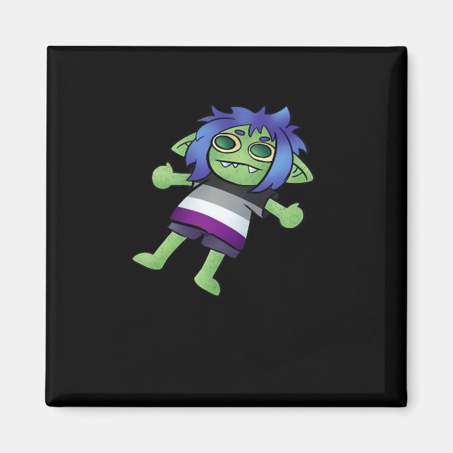 Aimant Goblincore Fierté Asexuée Gobelin Classique (Devant)