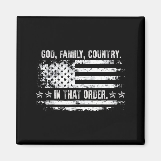 Aimant God Family Country Patriotic Faith Pride Usa For S (Devant)