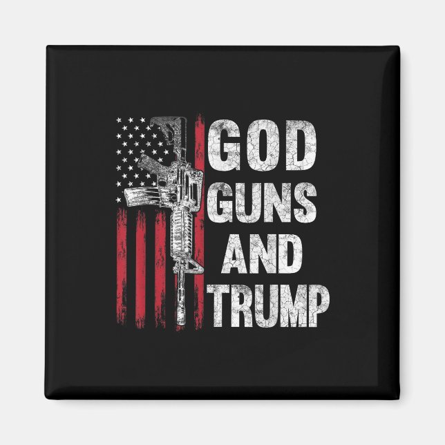 Aimant God Guns Et Trump 2e Amendement Drapeau Ar15 (Devant)