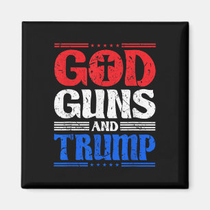 Aimant God Guns Et Trump American Flag Patriot