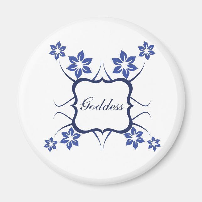 Aimant Goddess Floral Magnet, Bleu Vibrant (Devant)