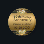 Aimant Gold 50th Wedding Anniversary<br><div class="desc">Fifty years together as man and wife is an incredibly long time and deserves a grand celebration. Add this beautiful refrigerator magnet to your 50th anniversary collection - a great way to commemorate your anniversary. The text on this product is fully customizable and will allow you to make changes as...</div>