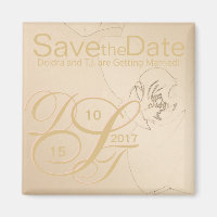 Gold Blush Orchid Enregistrer l'aimant de date