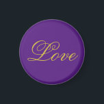 Aimant Gold Color Script Love Purple Mariage Calligraphie<br><div class="desc">Vous pouvez facilement changer les polices et les couleurs. Vous pouvez également ajouter votre logo et l'image arrière - plan comme vous le souhaitez.</div>