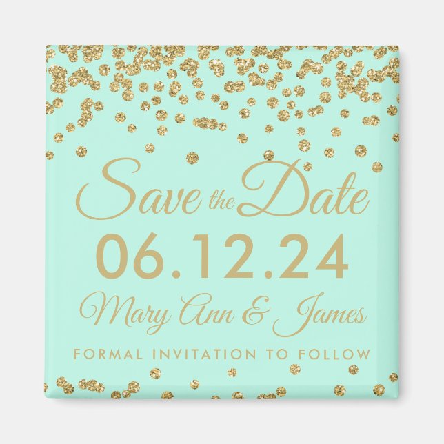Aimant Gold Faux Parties scintillant Confetti Enregistrer (Devant)