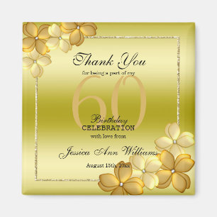 Aimant Gold Floral Décoration & Parties scintillant 60e a