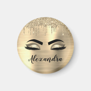 Aimant Gold Glitter Sparkle Eyelashes Monogram