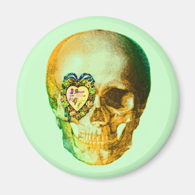 Aimant Gold Valentine Skull (Devant)