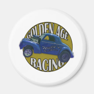 Aimant Golden Age Willys Gasser Drag Racing Blue and Gold
