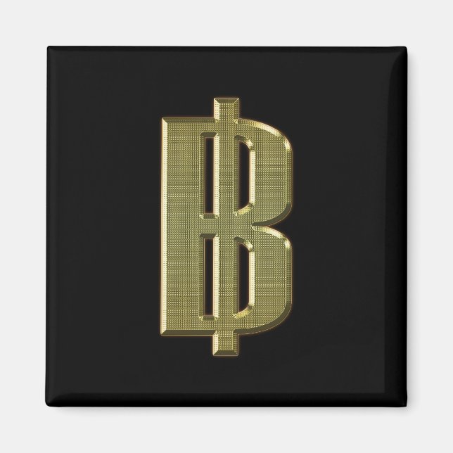 Aimant GOLDEN BAHT SIGNER ฿ devises thaïlandaises ฿ (Devant)