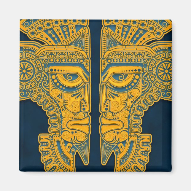 Aimant Golden Blue Aztec Twins (Devant)