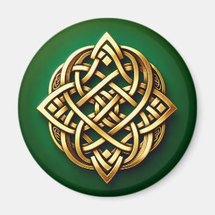 Aimant Golden Celtic noeud sur vert