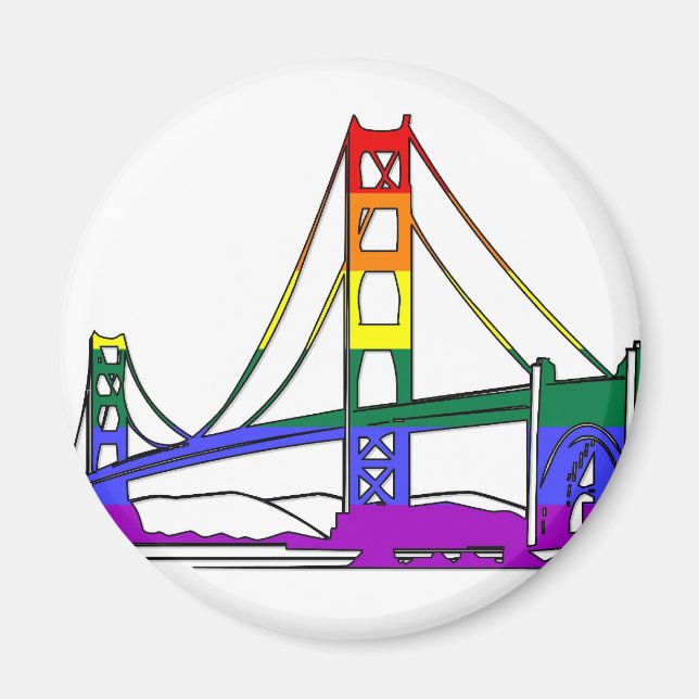 Aimant Golden Gate Bridge Rainbow Pride (Devant)