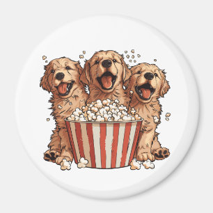 Aimant Golden Retriever Dogs Movie Popcorn Bucket