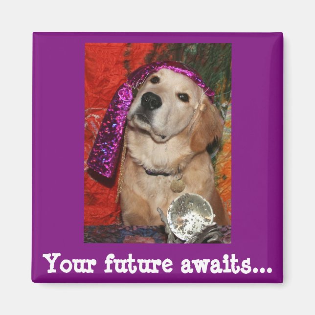Aimant Golden Retriever Fortune Teller (Devant)