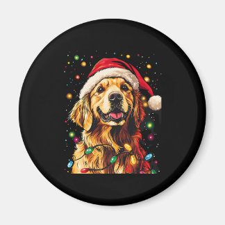 Aimant Golden Retriever Funny dog Christmas Santa Hat lig