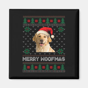 Aimant Golden Retriever laid Noël Père Noël Chien Xmas Pa