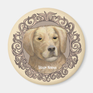 Aimant Golden Retriever Orné 