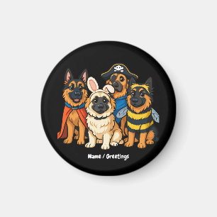 Aimant Golden Shepherd Ghost Dog Halloween drôle Éffrayan