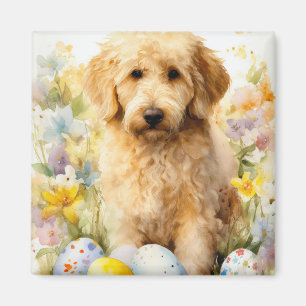 Aimant Goldendoodle aux oeufs de Pâques