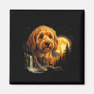 Aimant Goldendoodle Hurle À La Lune Vintage Drôle Gol