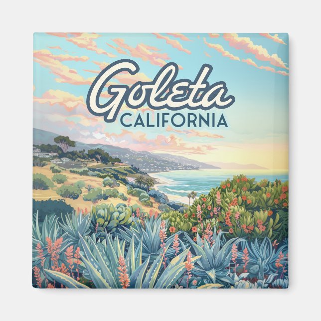 Aimant Goleta California Père Noël Barbara Isla Vista Vin (Devant)