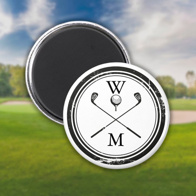 Aimant Golf avec monogramme personnalisé (Créateur téléchargé)