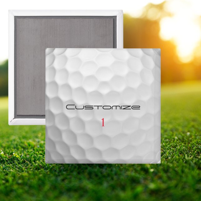 Aimant Golf Ball Dimples Texte et numéro personnalisés (Créateur téléchargé)