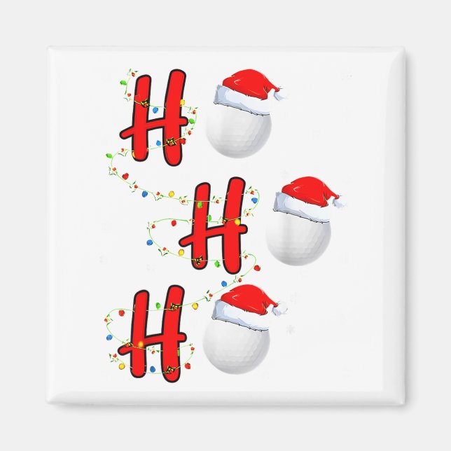 Aimant Golf Ball Santa Hat Ho Ho Ho Men Women Christmas X (Devant)