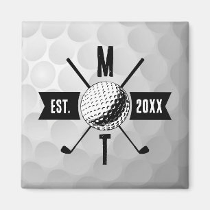 Aimant Golf Ball Texture & Club Premier Monogramme