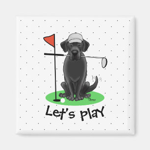 Aimant Golf Black Labrador Retriever Dog - mignonne