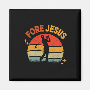 Aimant Golf chrétien pour Jésus Rétro 70s Golf religieux