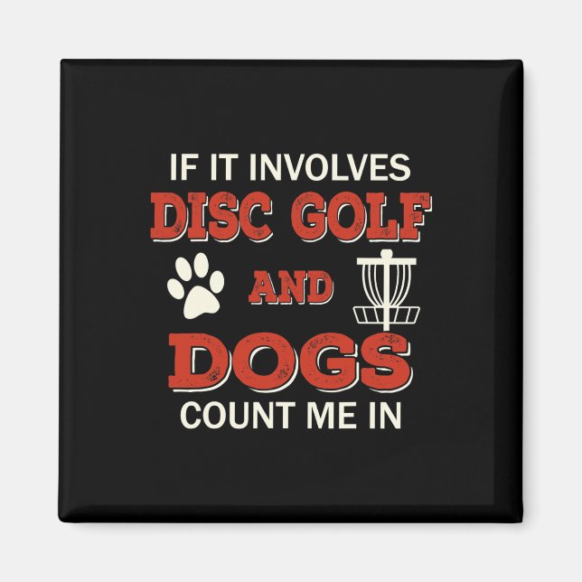 Aimant Golf de disque et chiens drôles Comptez sur moi Sp (Devant)