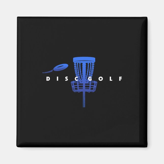 Aimant Golf de disque stylisé cool avec sket et disque -  (Devant)