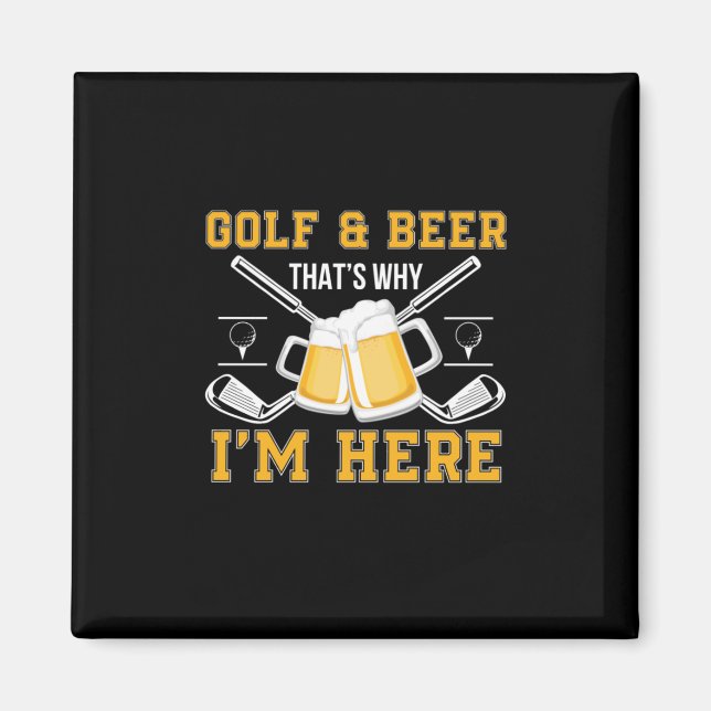 Aimant Golf et bière Anniversaire de buveur de bière (Devant)