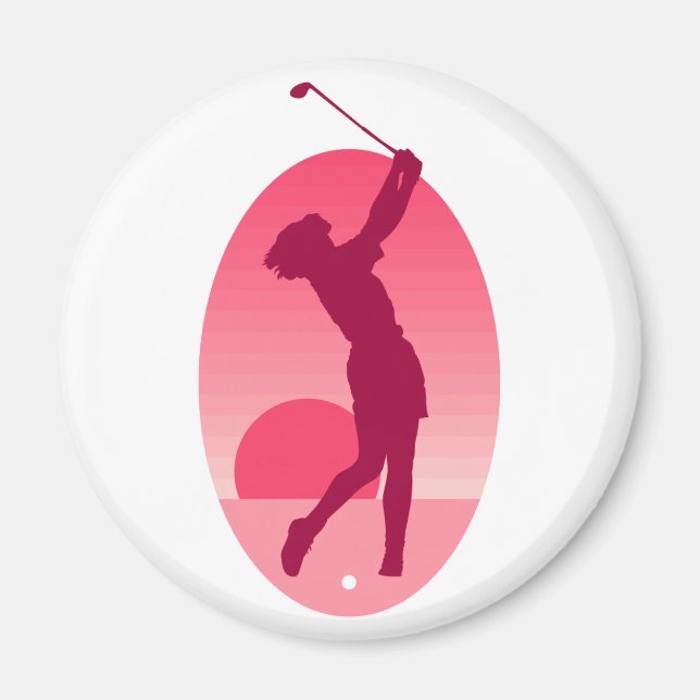 Aimant Golf féminin rose (Devant)
