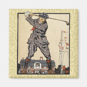 Aimant Golf Golfeur Vintage Antique Golf