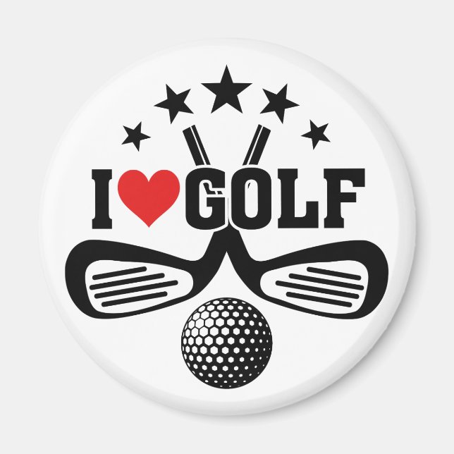 Aimant Golf - J'AIME LE GOLF (Devant)