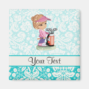 Aimant Golf mignon; Motif Damassé