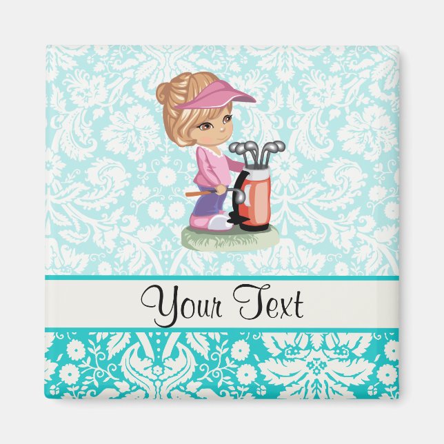 Aimant Golf mignon; Motif Damassé (Devant)