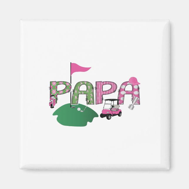 Aimant Golf Papa Hole in One Golf 1ère fête d'anniversair (Devant)