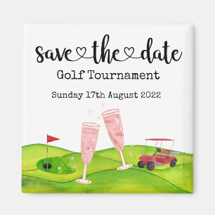 Aimant Golf Sauvez la date Golf Tournoi golfer Mariage